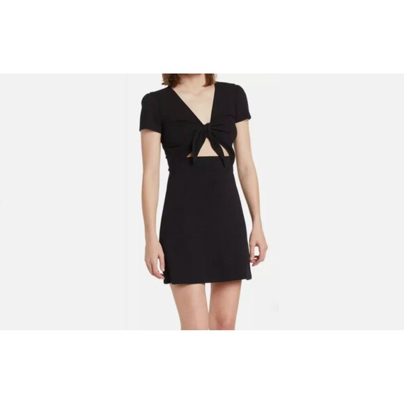 Nordstrom Rack Abound Eco-Friendly Women's Black Tie Front Cutout Mini Dress XL - Picture 3 of 3